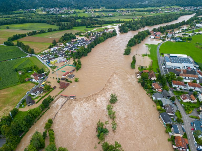 Floods,In,Slovenia,,River,Sava,In,Tacen,Near,Smarna,Gora